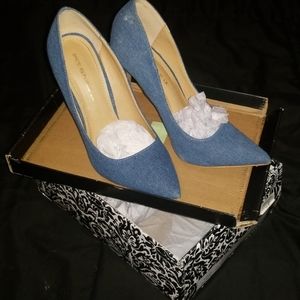 Denim heels